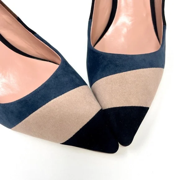 🆕 Billy Ella Patchwork Heel Size 10 Suede Leather Pointed Toe Colorblock Pump - Picture 8 of 13